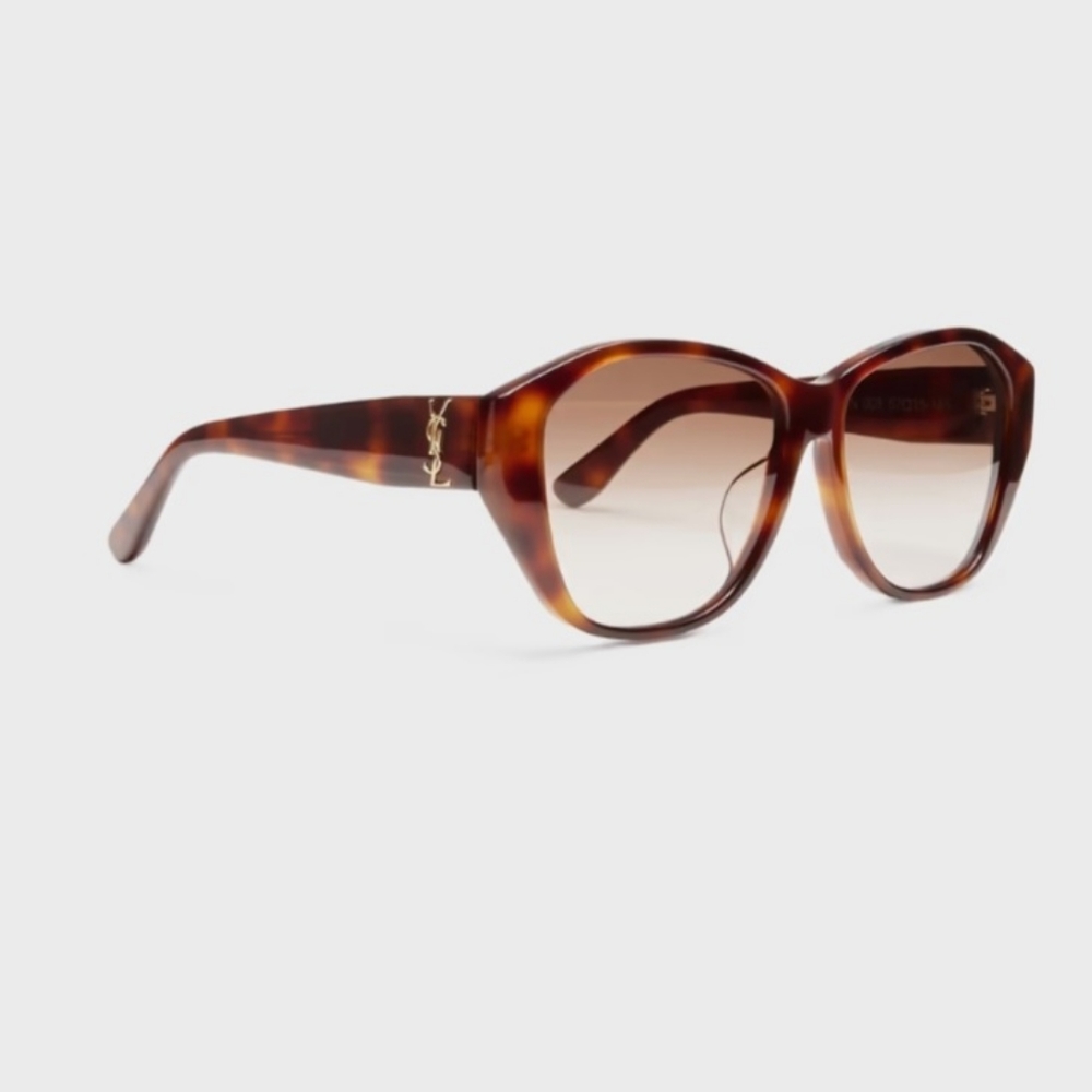 Auth Saint Laurent Brown Tortoiseshell Sunglasses - Picture 3 of 8